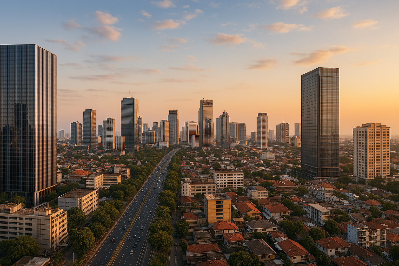 Gambar wilayah animasi kota 